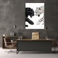 thumbnail image 5 of Mudket Framed White Leopard Canvas Wall Art, Black and White Animal Print Wall Decor, Bold Wildlife Art Ready to Hang - 12"L x 8"W, 5 of 10