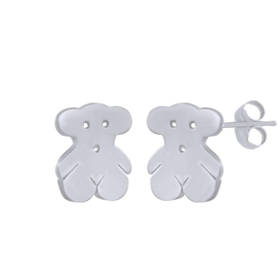 AFFY 14k White Gold Over Sterling Silver Bear Stud Earrings