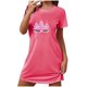 thumbnail image 1 of Camisón corto de talla grande para mujer, camisón de manga corta con estampado en el pecho, camisón corto, 1 of 3