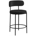 thumbnail image 3 of Meridian Furniture Beacon Tabouret en Tissu Bouclé Noir (Ensemble de 2), 3 of 10