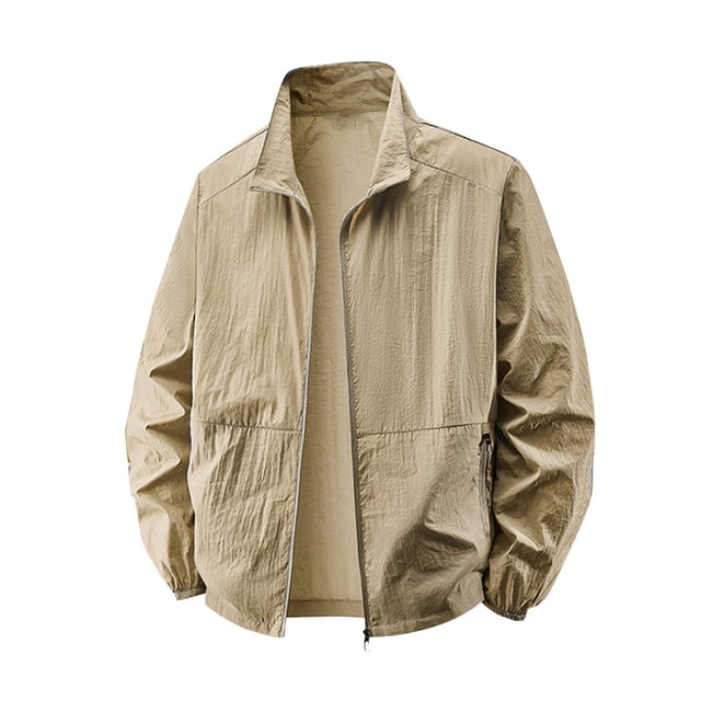 LOVZFMLL Golf Jacket for Men Lightweight Casual Windbreakers Zip Up Spring Fall Golf Coats Outerwear with Zipper Pockets