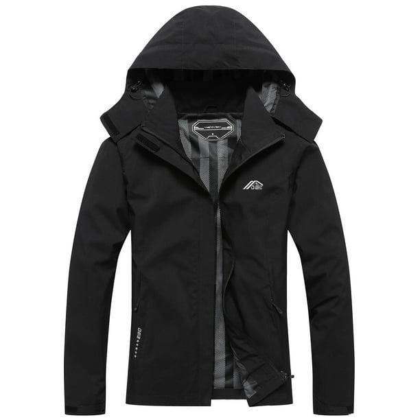 Chubasquero DECKTIN para mujer, impermeable, ligero, negro, talla L
