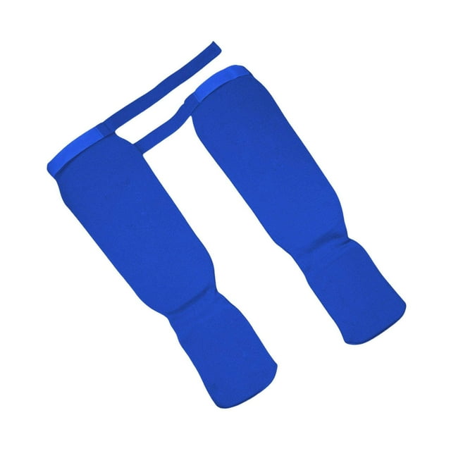 1 Pair Shin Instep Guards MMA Supplies Training Guards Casual Elastic Protection Elastic Protector Blue and S