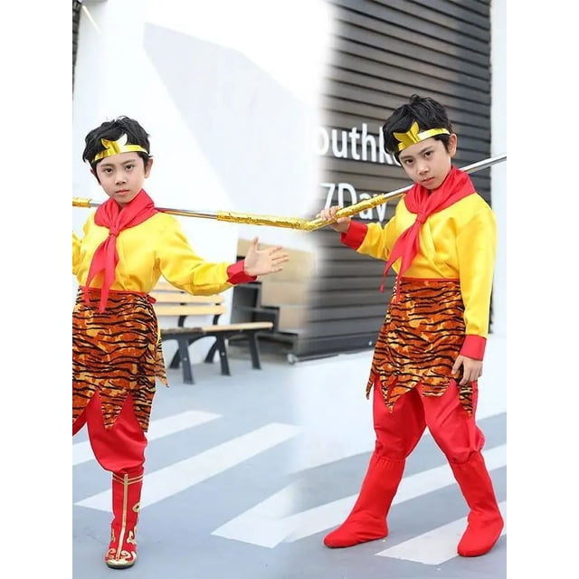 Disfraz de cosplay para el día del niño de Halloween, mitología china, viaje al oeste, ropa de actuación escénica de Sun Wukong