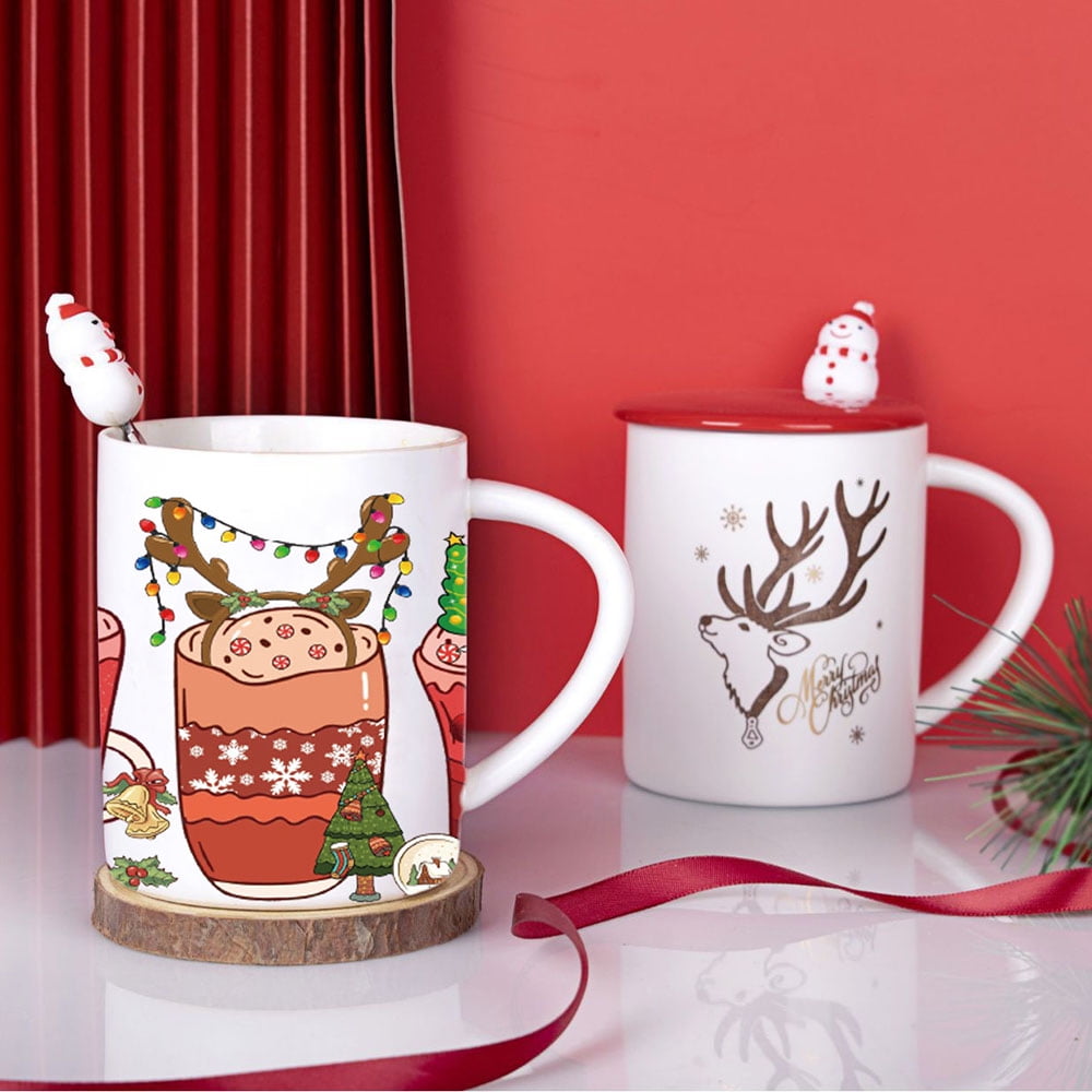 Christmas Coffee Cup Snowman Moose iron on transfer for clothing dtf transfers  ready to press Heat Transfer Printing - AliExpress