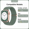 thumbnail image 2 of Apple Watch Band for Women Men 38mm-40mm-41mm-42mm-44mm-45mm,Stretchy Sport Solo Loop Strap with Adjustable Buckle,Elastic Nylon Braided Wristband for iWatch Series 9 8 7 6 SE 5 4 3 Ultra 2 1, 2 of 8