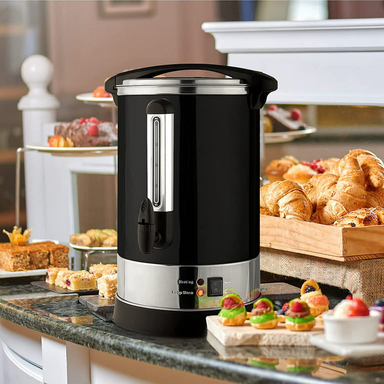 Large Coffee Urn, 100-Cup Coffee Maker with Temperature Control and  Display, Premium Stainless Steel Hot Water Percolate and Dispenser for  Commercial and Party 