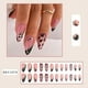 thumbnail image 3 of Uñas postizas de almendras de longitud media, uñas postizas de cobertura total de color rosa, 3 of 5