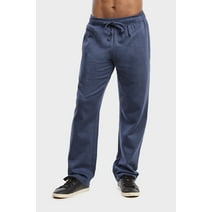 Men's Soft Fleece Lightweight Comfort Open Bottom Sweatpants Loungewear w/Side Pockets