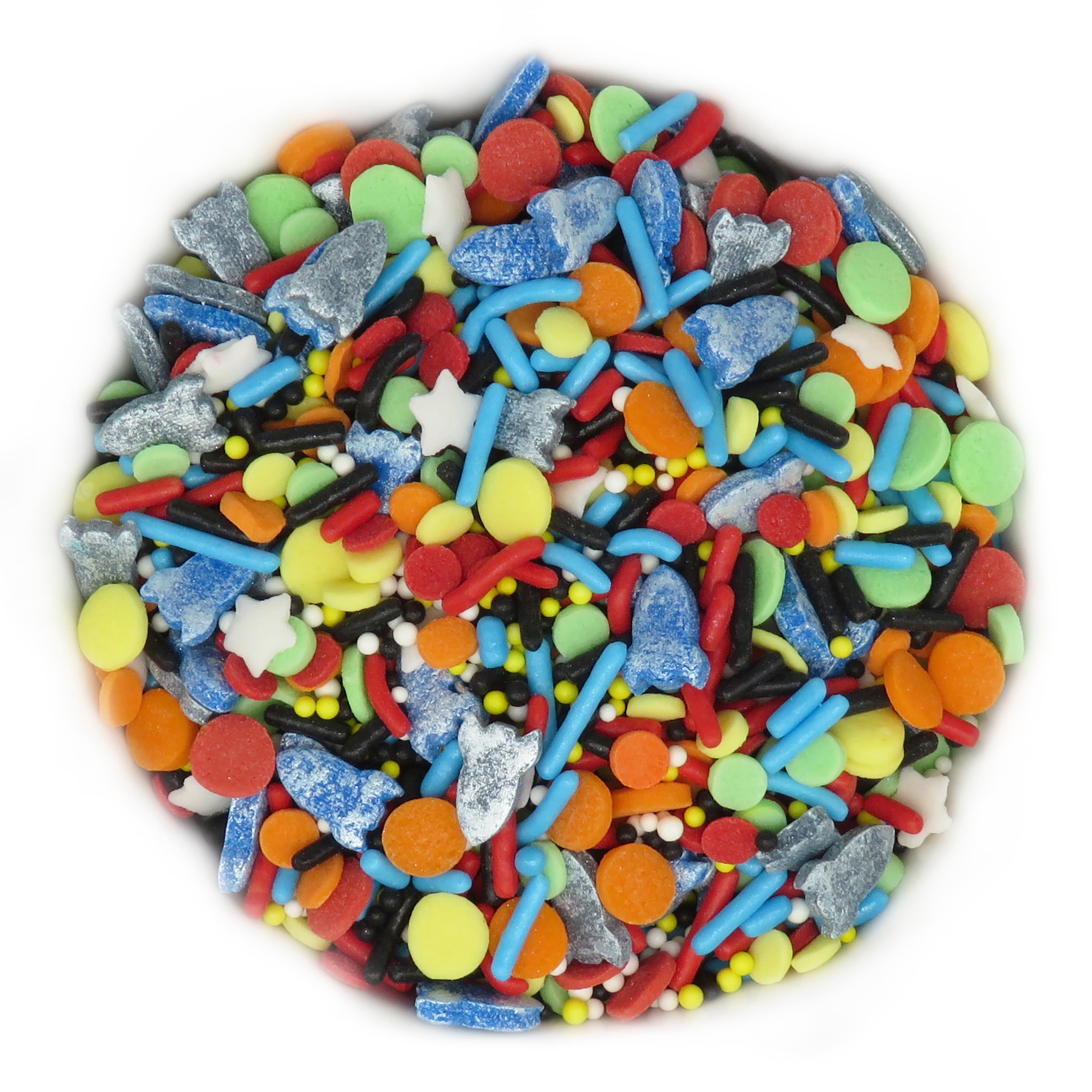 (6 pack) CandiFetti Edible Decor Galaxy Lift off Multi-Color Dessert Sprinkles, 2.82 oz