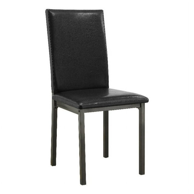 Coaster Upholstered Faux Leather Dining Chairs in Black