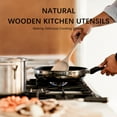 thumbnail image 3 of Hefild 2PCS Wooden Spatulas for Cooking, Beech Wood Turners for Frying Fish, Non-Scratch Wood Flat Spurtle for Pan & Wok, Wooden Cooking Utensils for Non Stick Cookware, Long Handle Non-toxic Scrapers, 3 of 5