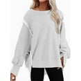 thumbnail image 2 of Women Oversized Sweatshirts Crewneck Side Slit Pullover Long Sleeve Casual Tops, 2 of 6