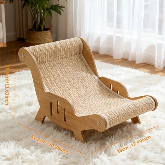 Durable Sisal Rope Cat Scratching Chair- Sturdy Structure, Scratch-Resistant Lounge Sofa, High-Quality Large Cat Rest Area Scratching Toy