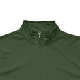 thumbnail image 3 of JSheng Men's Corduroy Short Sleeved Top Trendy Solid Color Casual Stand Collar Quarter Zip Pullover Shirts Army Green L, 3 of 4