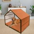 thumbnail image 2 of Orange Pet House, Vintage Retro Design Little Black Polka Dots with Orange Backdrop Classical Tile, Outdoor & Indoor Portable Dog Kennel with Pillow and Cover, 5 Sizes, Orange Black, by Ambesonne, 2 of 4