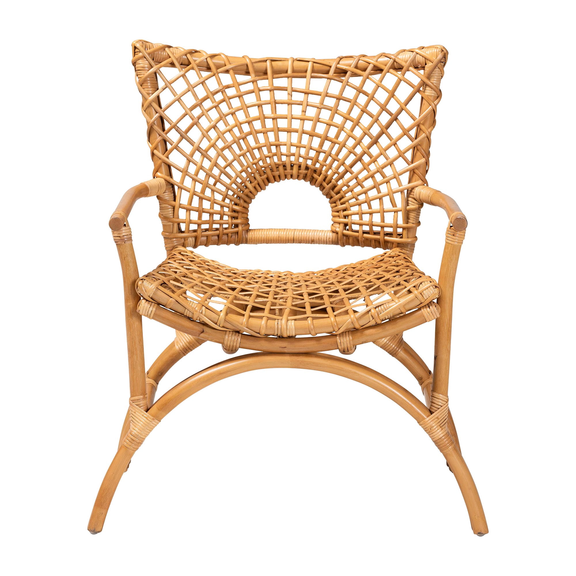bali & pari Mamba Boho Arm Chair, Light Honey