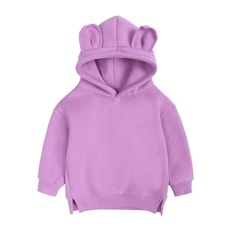 

Toddler Baby Girl Boy Hooded Sweatshirt with Ear Kids Cute Long Sleeve Hoodies Pullover Top Outerwear Fall Clothes