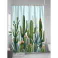 thumbnail image 5 of Shower Curtain Blue Cactus Bathroom Curtains with Hooks, Waterproof Fabric Summer Tropical Plants Floral Bath Shower Curtains Set for Bathroom Bathtubs Decor 36x72 Inch, 5 of 8