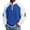 Blue, variant on Men Long Sleeve Raglan Color Block Waffle Quarter Zip Stand Collar Sweatshirt Contrast Elbow Patches Elastic Cuff Hem Lightweight Transitional Daily Pullover Blue XXXXXL