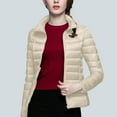 thumbnail image 4 of Sakmal Winter Jackets for Women Plus Size Puffer Quilted Packable Coats Fashion Beige Womens Jackets L, 4 of 6