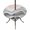 Gray, variant on Pink Waves Coastal Round Outdoor Tablecloth with Umbrella Hole Zipper, Pink Ombre Summer Beach Oceans Elastic Fitted Table Cover, Waterproof Table Cloth for Patio Picnic Party Fits 36"-44"