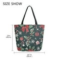 thumbnail image 5 of FORMRS Womens Canvas Tote Bag with Zipper Inner Pocket Shoulder Handbag, Green Christmas, 5 of 7