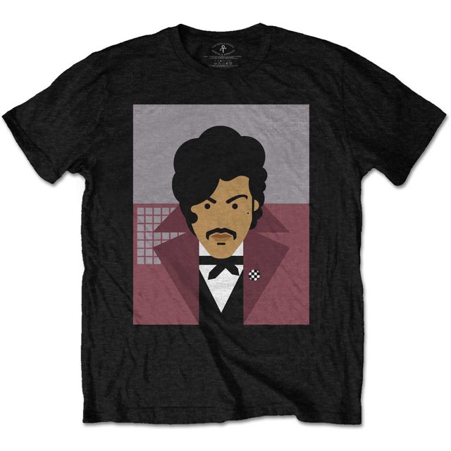 Prince Adult Many Faces Back Print Cotton T-Shirt