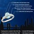 thumbnail image 2 of Gem Stone King 925 Silver and 10K Yellow Gold Sky Blue Topaz and White Moissanite Engagement Ring for Women | 2.80 Cttw | Oval 9X7MM | Gemstone November Birthstone | Size 7, 2 of 7