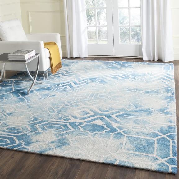 Safavieh Dip Dye Aylmer Distressed Area Rug, Blue/Ivory, 7' x 7' Square