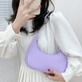 thumbnail image 3 of Mode Femmes Couleur Pure Sacs Hobos Sac à Main à Poignée Supérieure (Violet), 3 of 9