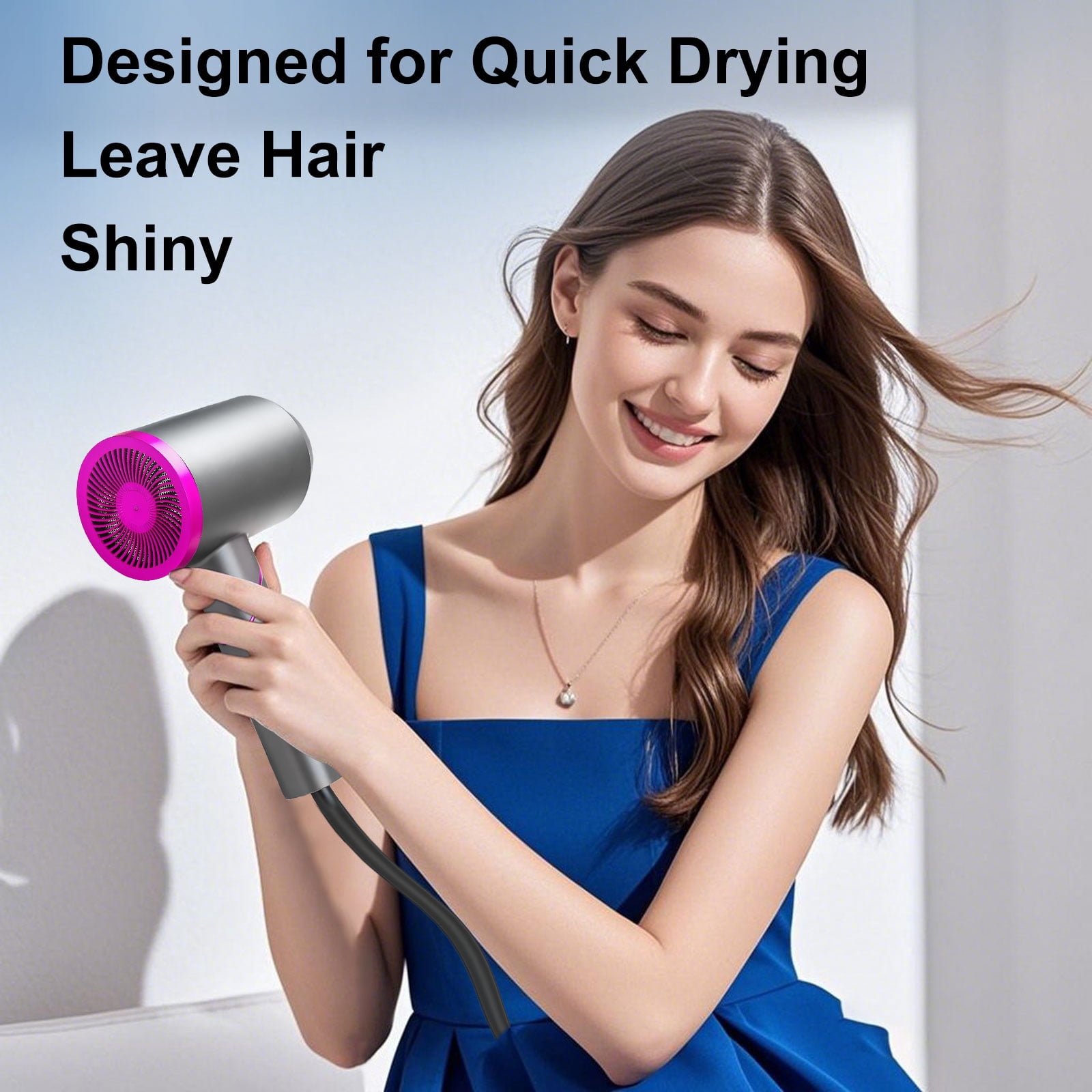 Rirool 1800W Ionic Hair Dryer with Diffuser, 2 Speed & 3 Heat Settings, Foldable Travel Blow Dryer, Frizz Control & Constant Temperature, Lightweight for Curly/Straight Hair, Crimson Purple
