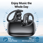 VEAT00L Active Noise Cancelling Ear Buds Wireless Earbuds 75H Playtime Bluetooth Headphones with LED Display Case, Deep Bass Fitness Earphones Gym Running Workout, IP7 Over Earbuds with Earhook