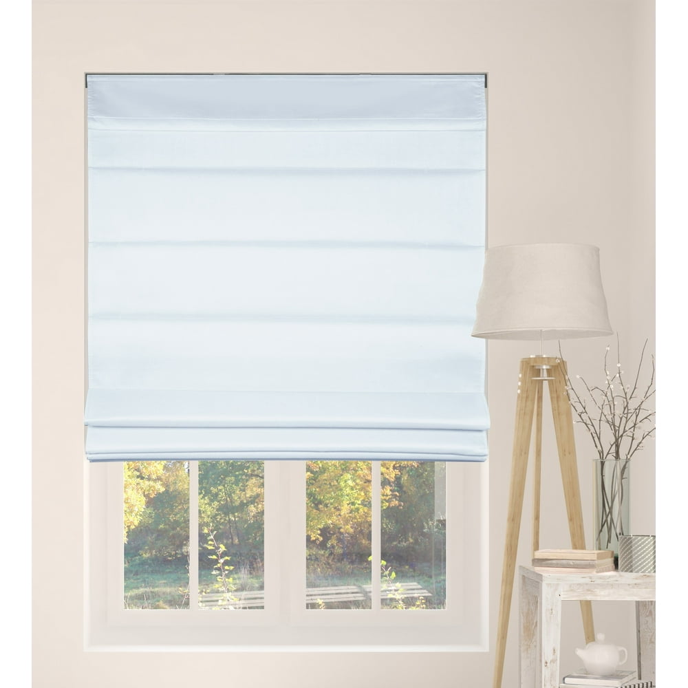 Arlo Blinds Cordless Fabric Roman Shades Light Filtering with backing, Color Baby Blue, Size