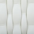 thumbnail image 6 of Rollie Canopy Vegan Leather Upholstered King Bed Frame In Cream, 6 of 7