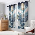 thumbnail image 2 of Yayeee Window Curtains Light Filtering 63"x42" Grommet Panel Pair Home Living Room Decor, Rolling Waves, 2 of 7