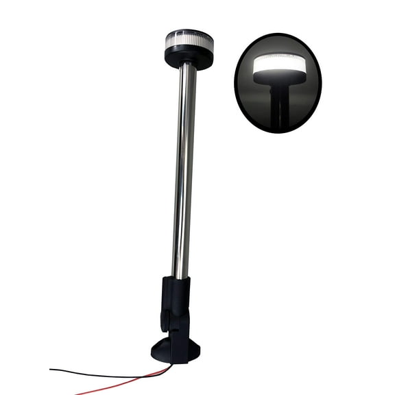 Pactrade Marine Fold Down Pontoon Boat LED 14 1/4"H (360.6mm) All-Round Anchor Light White