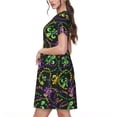 thumbnail image 2 of Fotbe Mardi Gras6 Vestido Largo de Moda para Mujer, Vestido Tipo Camiseta con Manga Corta y Estilo Casual a Rayas y Bloques de Color, 2 of 6