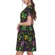 thumbnail image 2 of Disketp Mardi Gras6 para Vestido de Manga Corta para Mujeres, Vestidos de Verano para Mujeres, Casual y Holgado para la Playa, 2 of 6