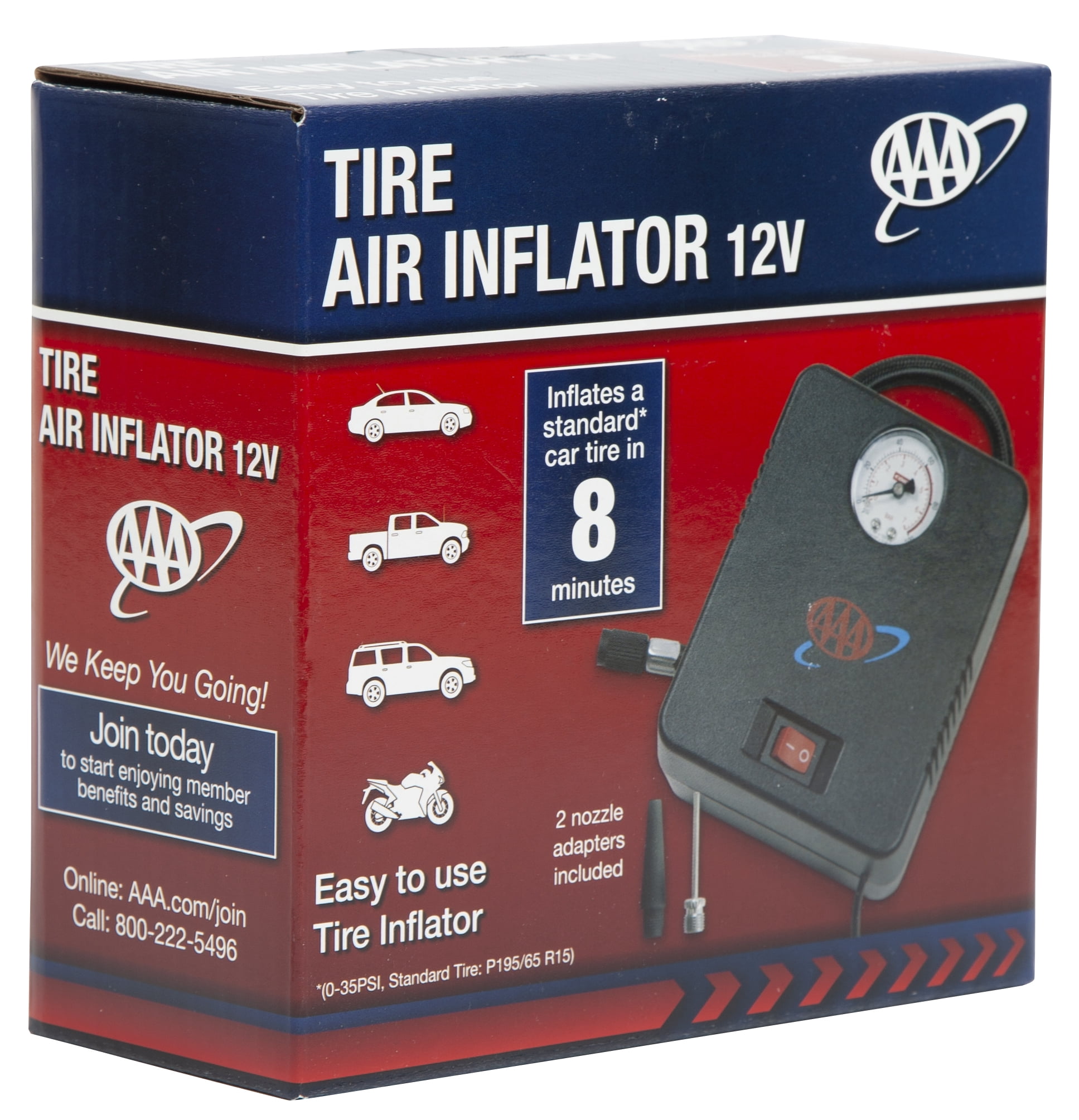 AAA Mini Air Inflator DC with Pressure Gauge 12V