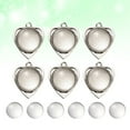 thumbnail image 3 of CIMAXIC 2 Pack of 10 Sets 18mm DIY Retro Jewelry Pendant Accessory DIY Time Tray Pendant Glass Patch Kit DIY Heart Round Trays Bezel Pendant Glass Tiles Set for DIY Crafting Jewelry Making, 3 of 4