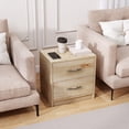 thumbnail image 6 of Gymax 2PCS 2-Drawer Nightstand Modern Bedside Table w/ Storage for Living Room Bedroom Oak, 6 of 10