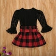 thumbnail image 2 of Baby Girl Long Sleeve + Plaid Skirt, Mesh Stitching Decoration Flared Sleeves Spring Clothing, 2 of 5