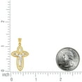 thumbnail image 2 of 10k Two-tone Gold Mens Cubic Zirconia Crucifix Cross Religious Charm Pendant 35.7x19.2mm Wide Necklace for Men, 2 of 2