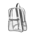 thumbnail image 3 of Mochila transparente jinwen mochila grande para computadora portátil mochila con cremallera mochila escolar Gris claro Paquete de PVC, 3 of 8