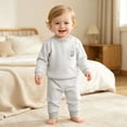thumbnail image 2 of Baby Boys Girls' 2 Piece Made With Cotton Sleepwear Fall Clothes Tracksuit Sweatsuits Set Back-To-School Outfit Set 80, 2 of 7