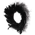 thumbnail image 4 of Halloween Wreath, Free Hanging Black Feathers Wreath  For Door ANGGREK Feathers Wreath Decor, 4 of 8