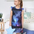 thumbnail image 4 of Balery Red And Blue Fire Dragon Camisón de princesa para niñas, pijama de algodón con mangas abullonadas, suave y bonito.-X-Large, 4 of 6