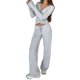 thumbnail image 2 of Top de Pilates para Mujer, Top de Yoga, Top de Ballet con Cuello en V, Larga, para Entrenamiento, Balletcore, Chica Limpia. Gris M, 2 of 8