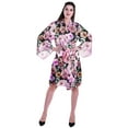 thumbnail image 2 of Moomaya Printed Womens Kimono Sleeve Robes Satin Silk Getting Ready Bridal Robe Coverup, 2 of 7